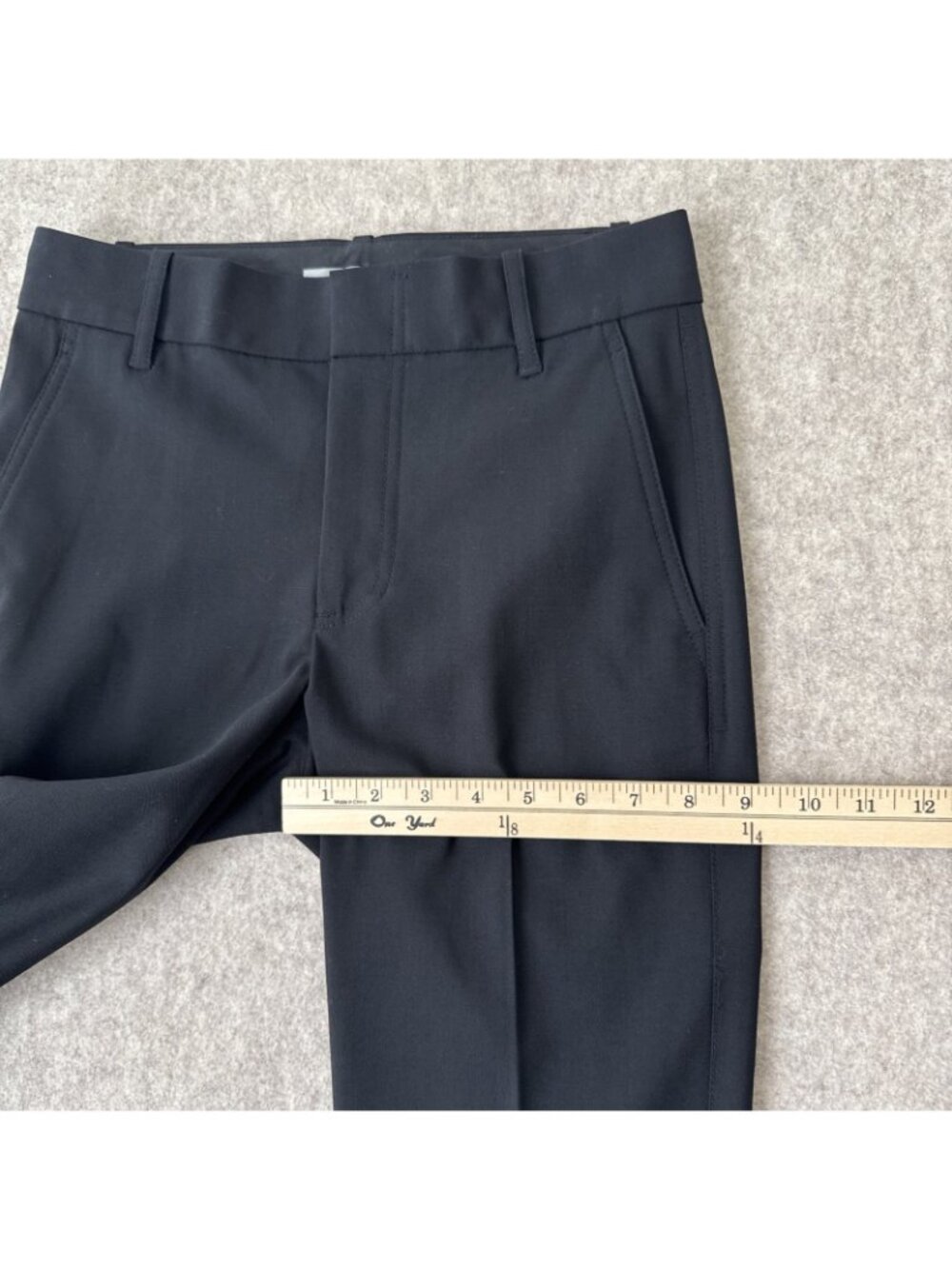 Vince Tapered Wool Dress Pants Womens 0 Black Ankle Length - Picture 10 of 16